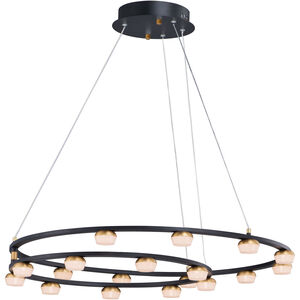 Button LED 29 inch Black/Gold Suspension Pendant Ceiling Light