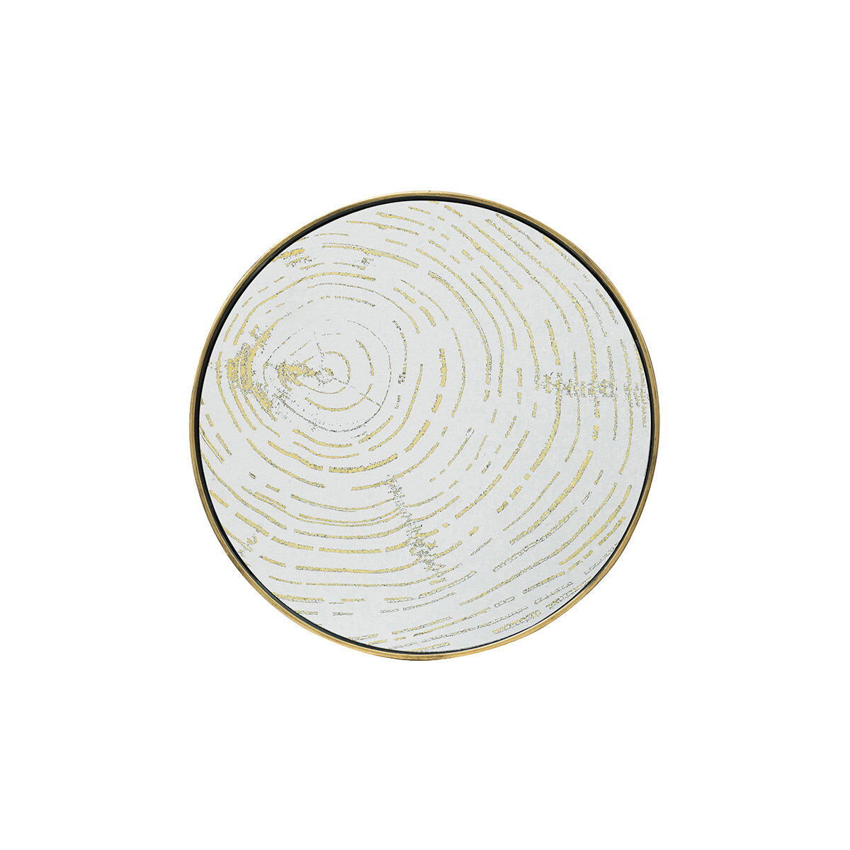 Wood Black and Gold and Mirror Tray