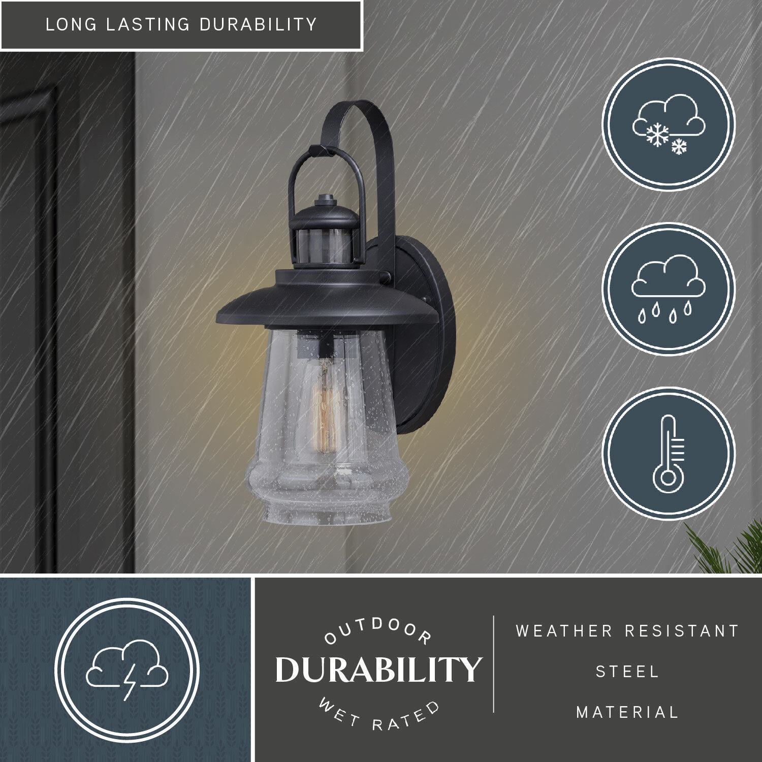 Bridgeport Oil Rubbed Bronze Outdoor Motion Sensor, Dualux