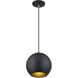 Kuppola 9.25 inch Bronze with Antique Brass Accents Pendant Ceiling Light, Globe