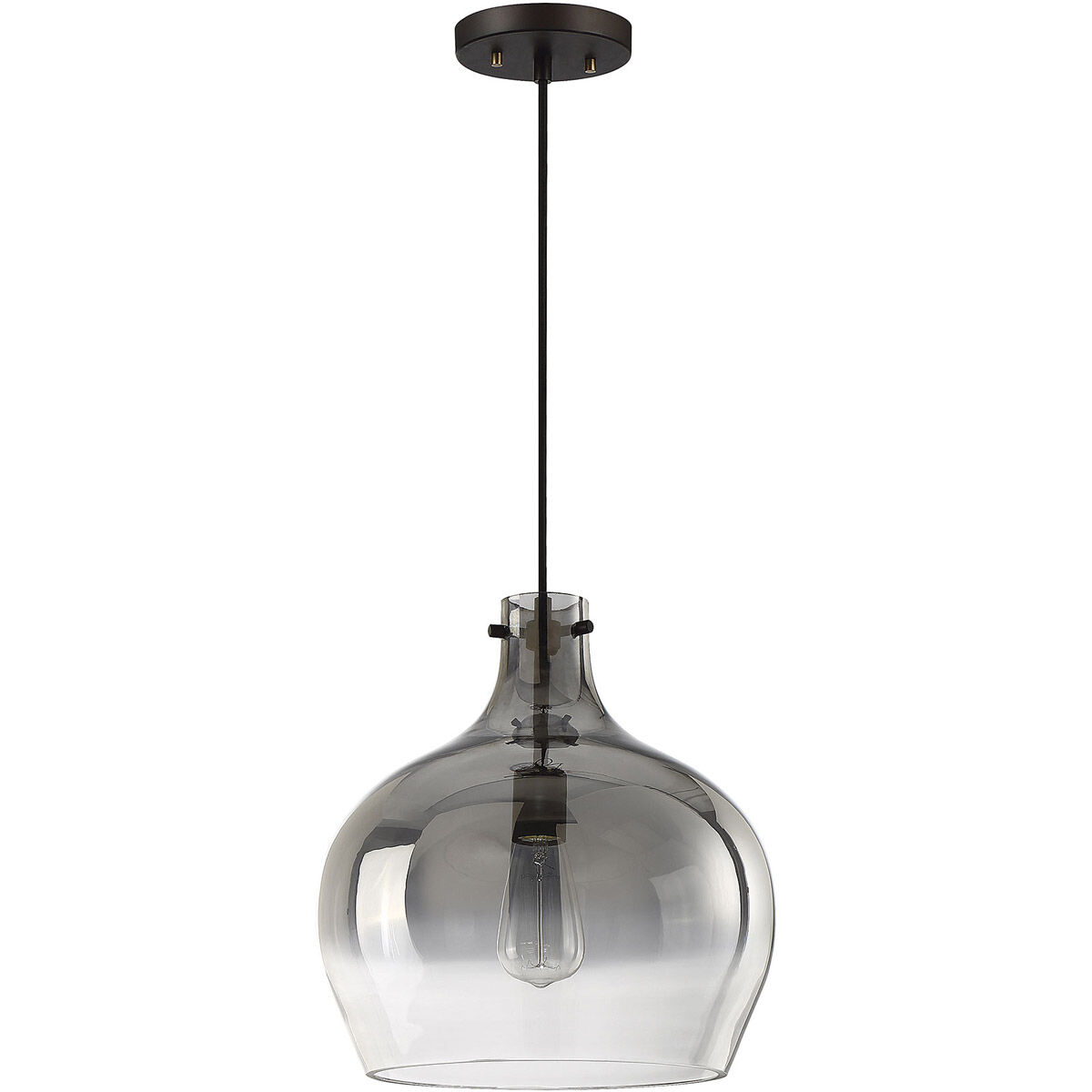 Industrial 1 Light 12.75 inch Oil Rubbed Bronze Pendant Ceiling Light