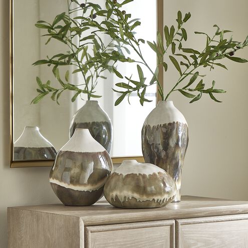 Earthflow Earthy Tones and Soft Ivory Outdoor Vases, Set of 3