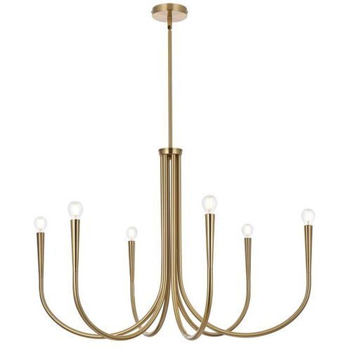 Layne 6 Light 36 inch Gold Chandelier Ceiling Light