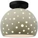 Perforated Globe 1 Light 7 inch Celadon Green Crackle Semi-Flush Ceiling Light in Matte Black, Replaceable Bulb, 7W x 7H, Form+Finish+Function