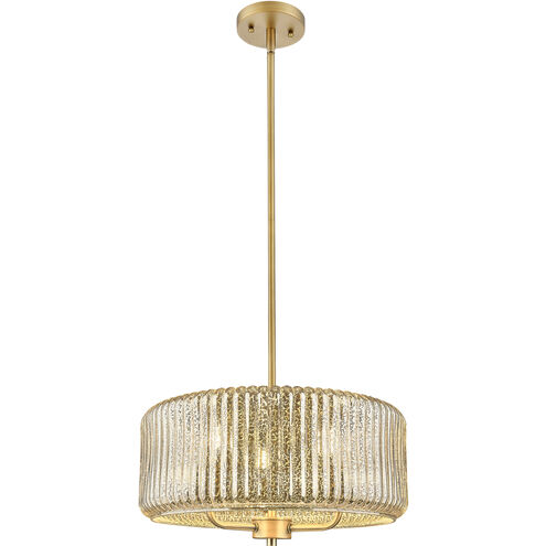 Downtown Urban Windsor 3 Light 16 inch Brushed Brass Pendant Ceiling Light in Mercury