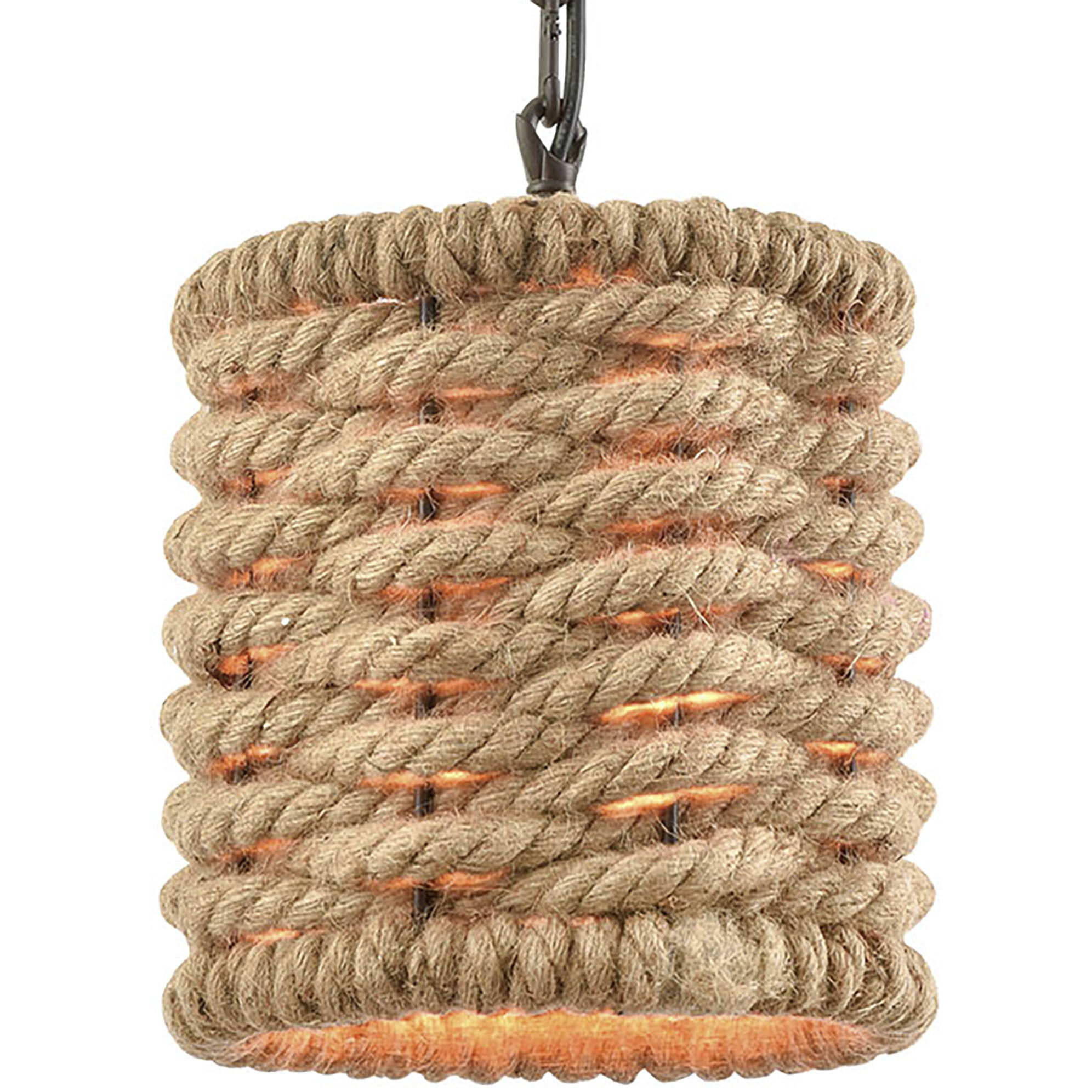 Weaverton 1 Light 8 inch Natural with Oil Rubbed Bronze Mini Pendant Ceiling Light