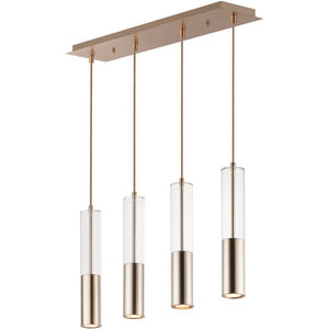 Torch LED 28 inch Satin Brass Linear Pendant Ceiling Light