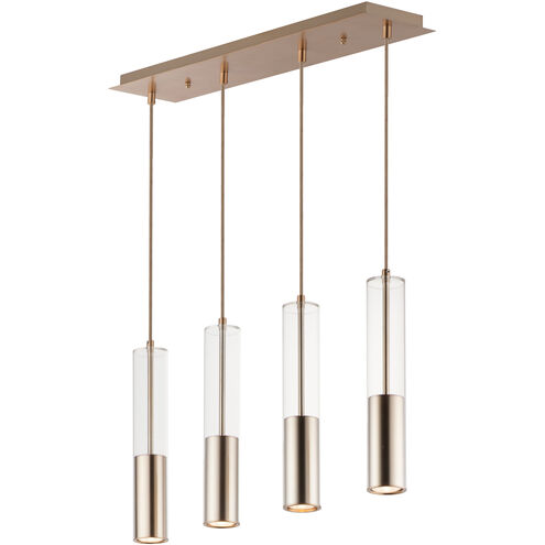 Torch Linear Pendant Ceiling Light in Satin Brass