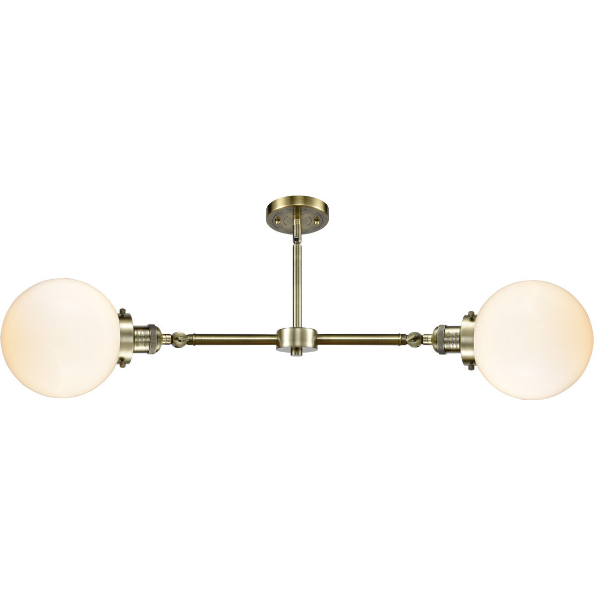 Franklin Restoration Large Beacon LED 25 inch Antique Brass Chandelier Ceiling Light in Cased Matte White Glass, Franklin Restoration