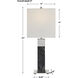 Pilaster 27 inch 100.00 watt Black Marble and Polished Nickel Table Lamp Portable Light