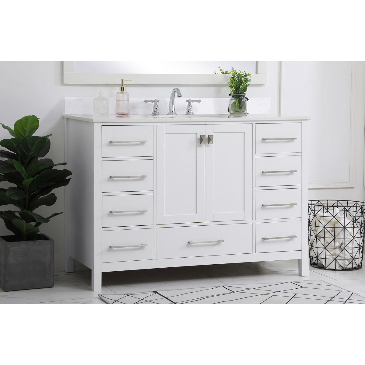 Irene 48 X 22 X 34 inch White Vanity Sink Set