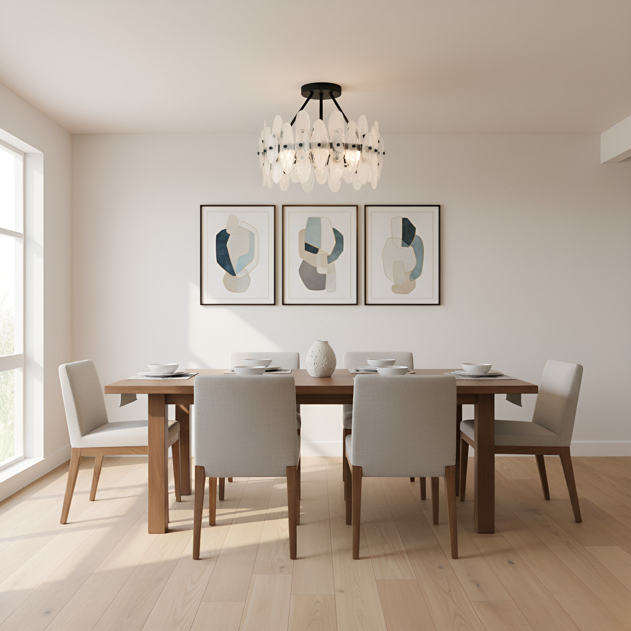 Abigail 4 Light 18 inch Matte Black Semi-Flush Mount Ceiling Light