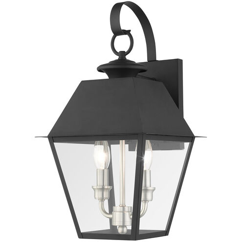 Mansfield 2 Light 17 inch Black Outdoor Wall Lantern