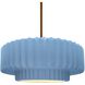 Radiance Collection - Pleated Tier Pendant Ceiling Light in Brushed Brass, Black Cord, Replaceable Bulb, Sky Blue, 14.5W x 5.25H, Form+Finish+Function