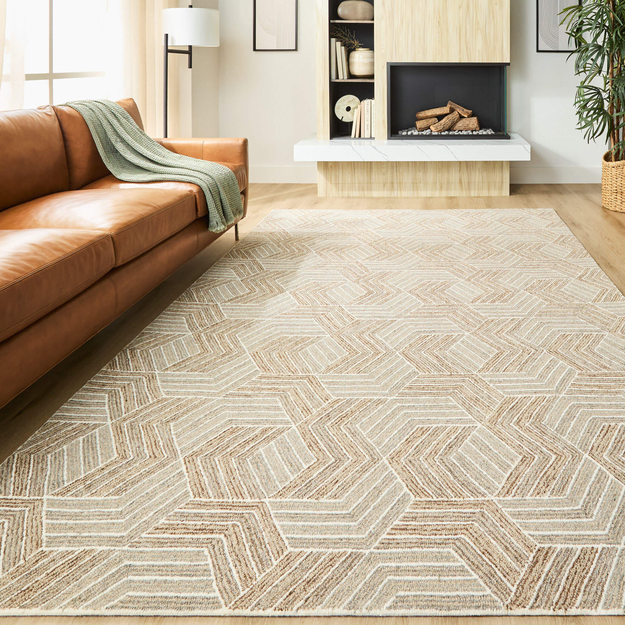 Sachin 90 X 63 inch Brown Rug in 5 x 7