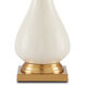 Lynton 31 inch 150 watt Cream Crackle/Brass Table Lamp Portable Light