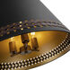 Brickell Pendant Ceiling Light in Matte Black and Hazelnut Leather