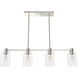 Lochemeade 4 Light 38 inch Brushed Nickel Linear Chandelier Ceiling Light