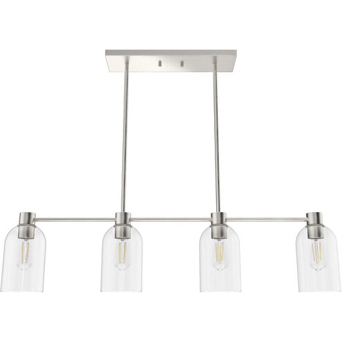 Lochemeade 4 Light 38 inch Brushed Nickel Linear Chandelier Ceiling Light