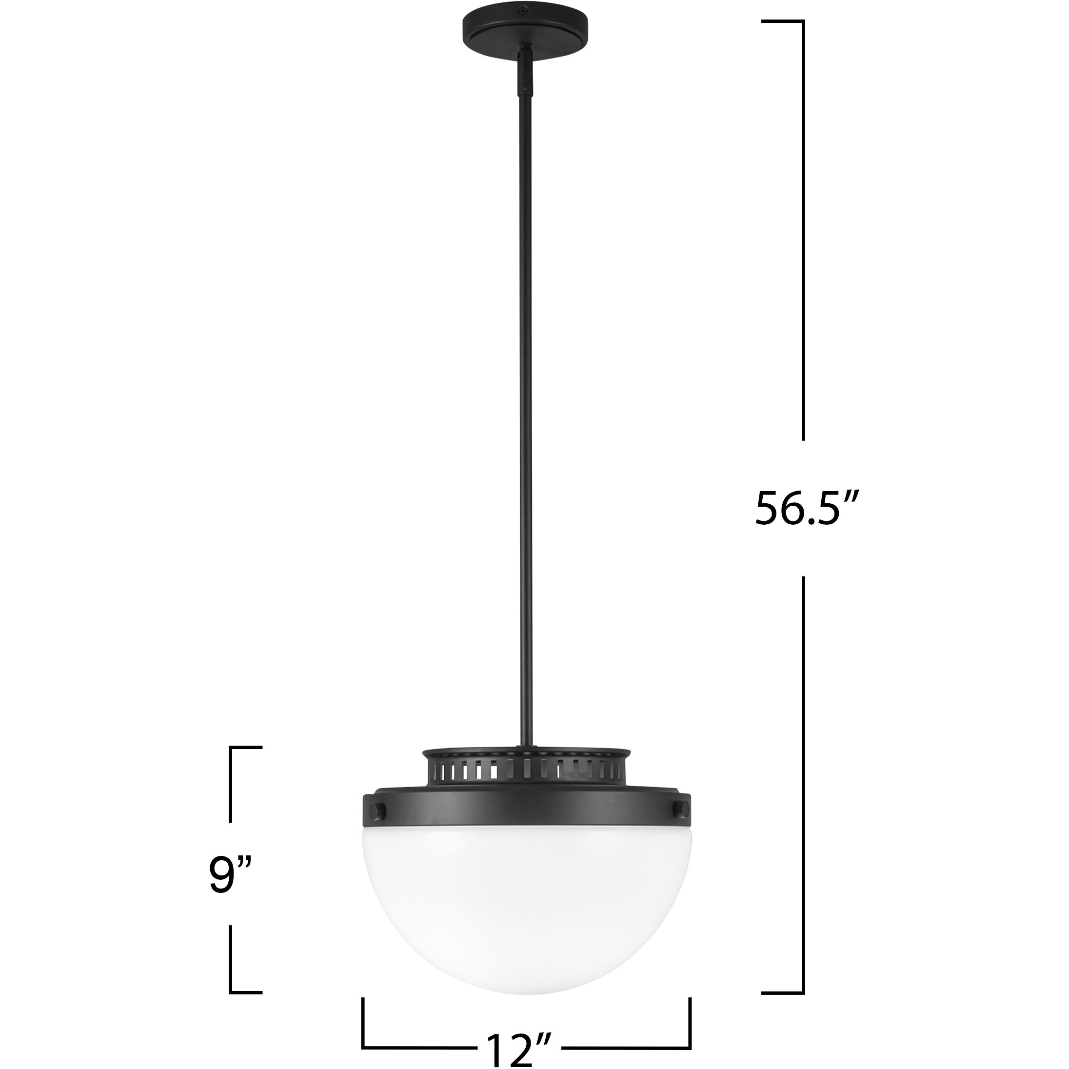 Dahlia 1 Light 12 inch Black Pendant Ceiling Light