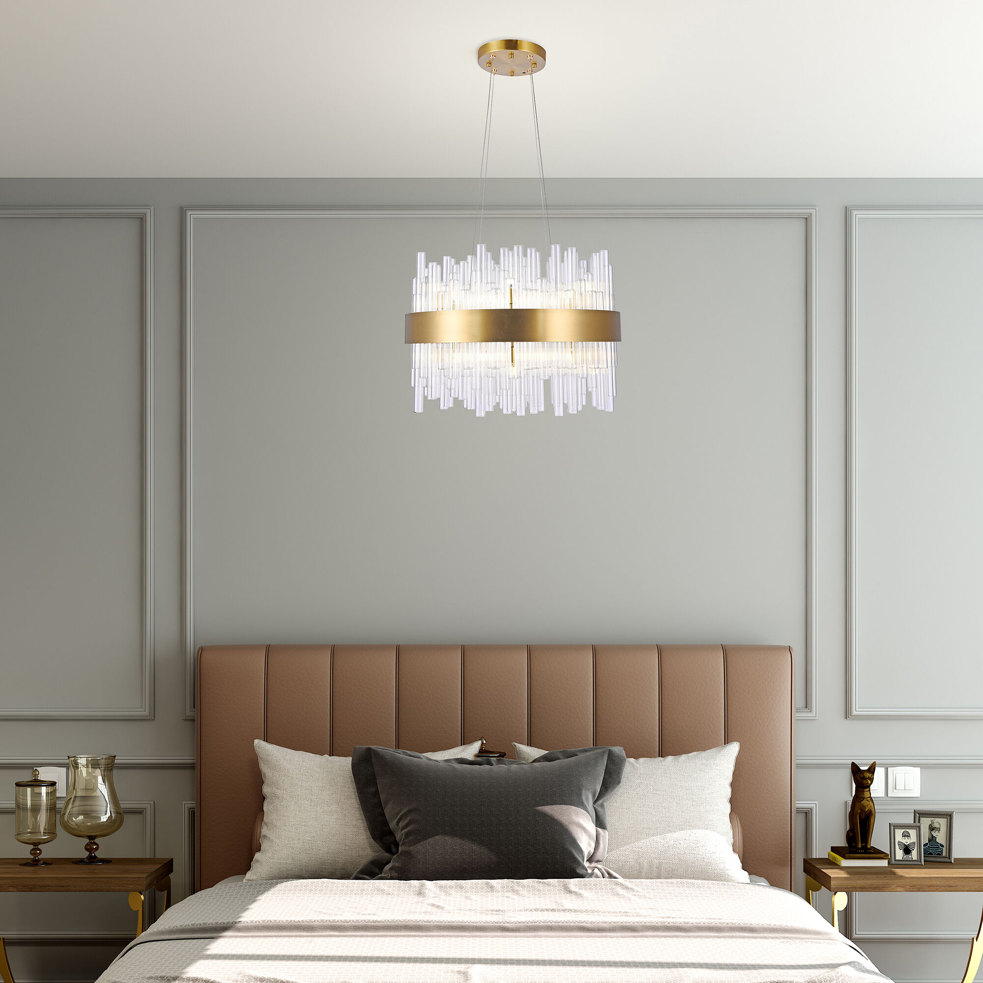 Canada LED 23.6 inch Matte Brass Chandelier Ceiling Light