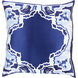 Geisha 22 inch Aqua / Blue / Ivory / Light Beige / Dark Blue Accent Pillow