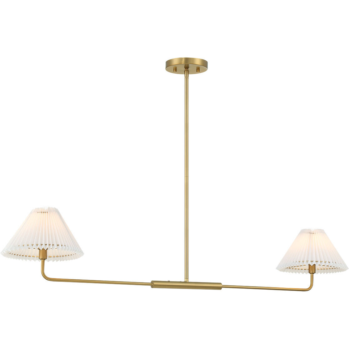 Stella 2 Light 44 inch Natural Brass Linear Chandelier Ceiling Light