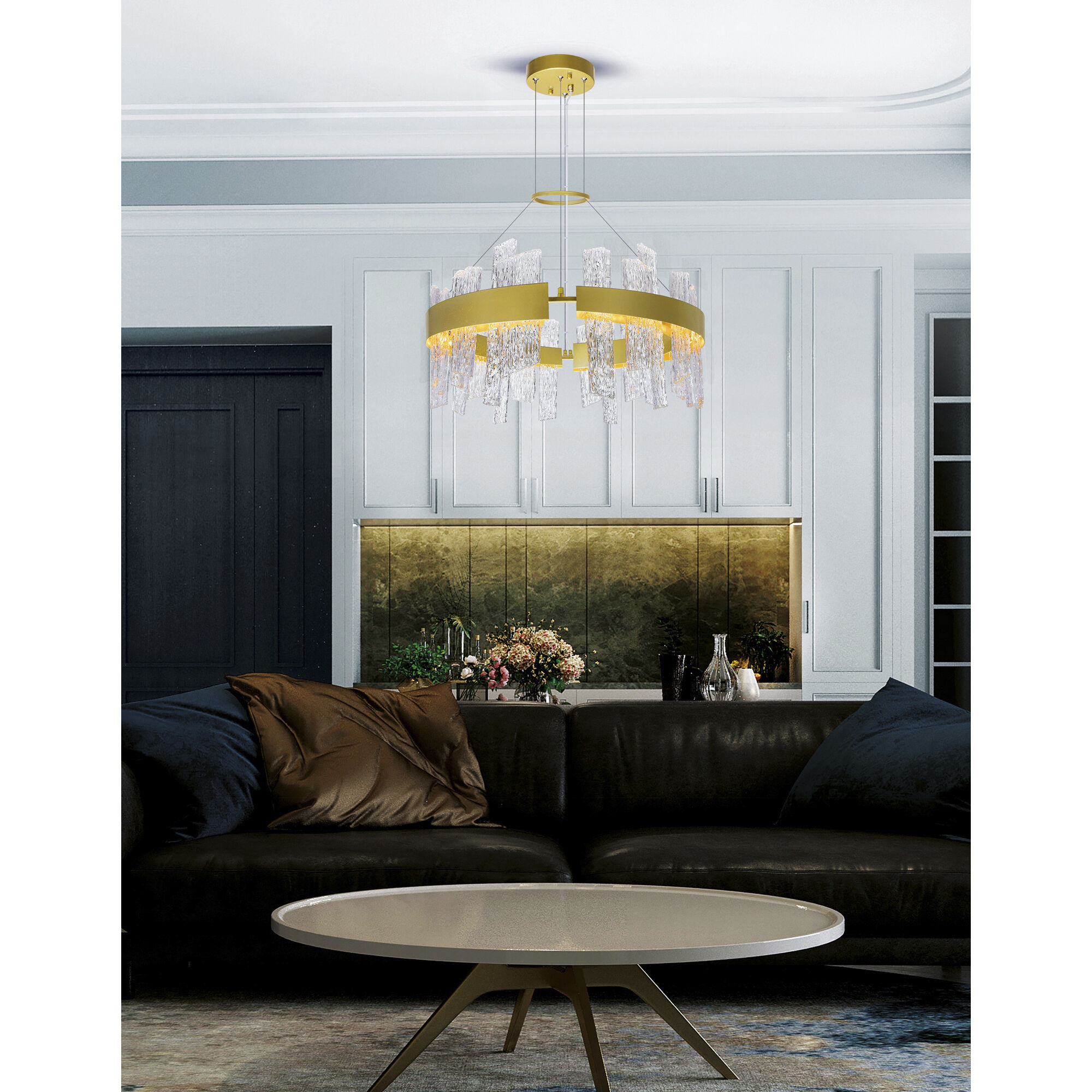 Guadiana LED 24 inch Satin Gold Chandelier Ceiling Light