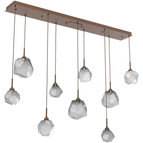 Gem LED Burnished Bronze Linear Pendant Ceiling Light in 3000K LED, Smoke, Multi-Port