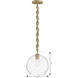 Elyric 1 Light 9.75 inch Legacy Brass Mini Pendant Ceiling Light