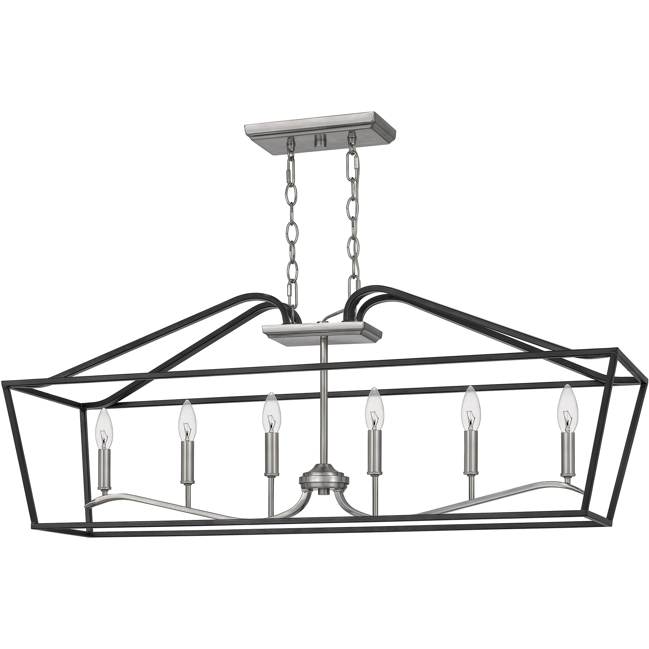 Catalina 6 Light 42 inch Matte Black Island Light Ceiling Light