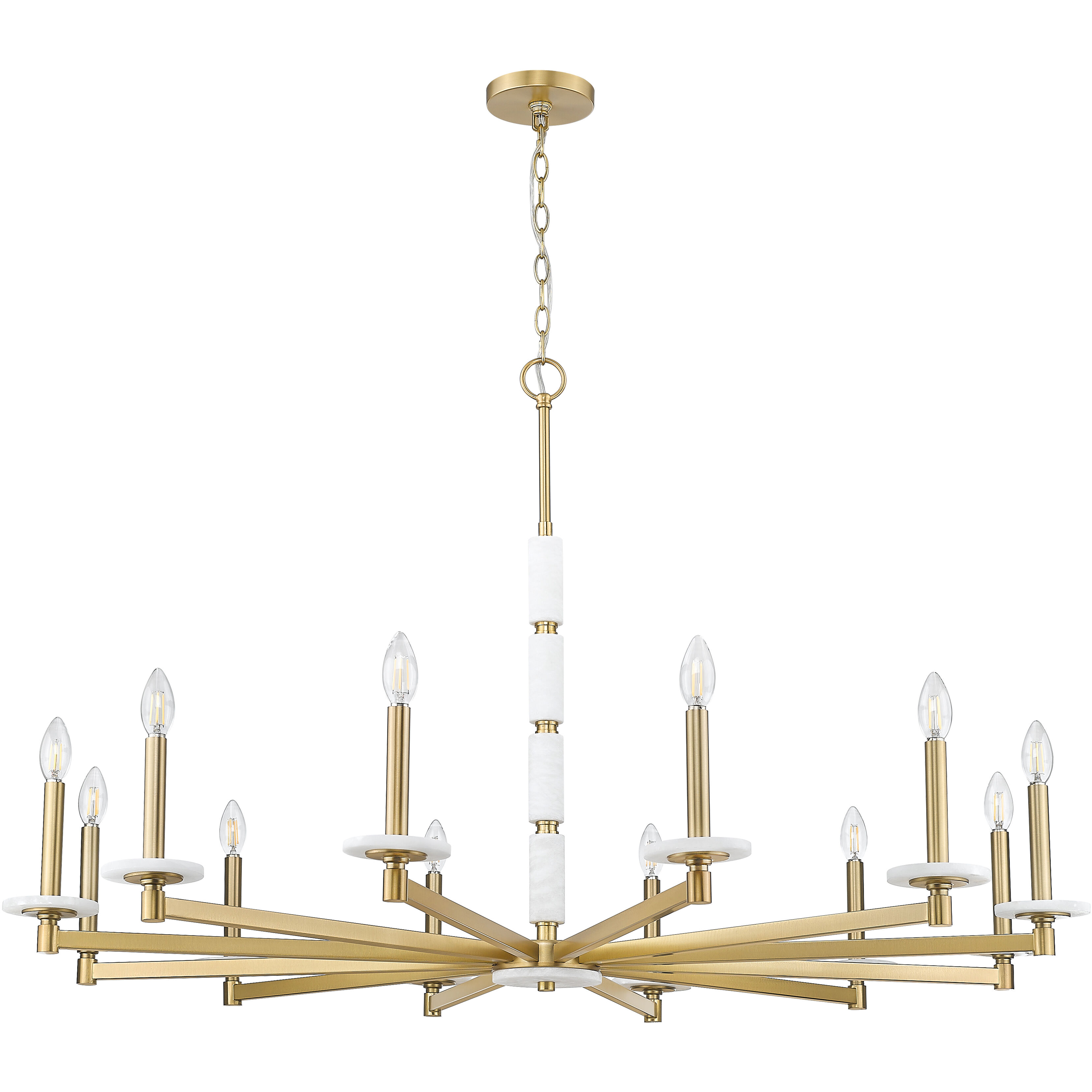 Kaden 12 Light 48 inch Modern Gold Chandelier Ceiling Light