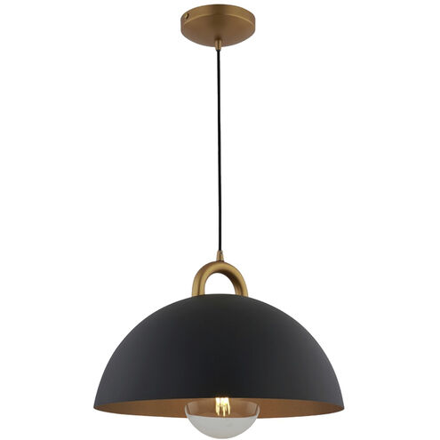 Pantheon LED 19.5 inch Rust Brass Pendant Ceiling Light in Black