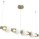Torno Mandrel LED 53.3 inch Novel Brass with Chalk Linear Chandelier Ceiling Light