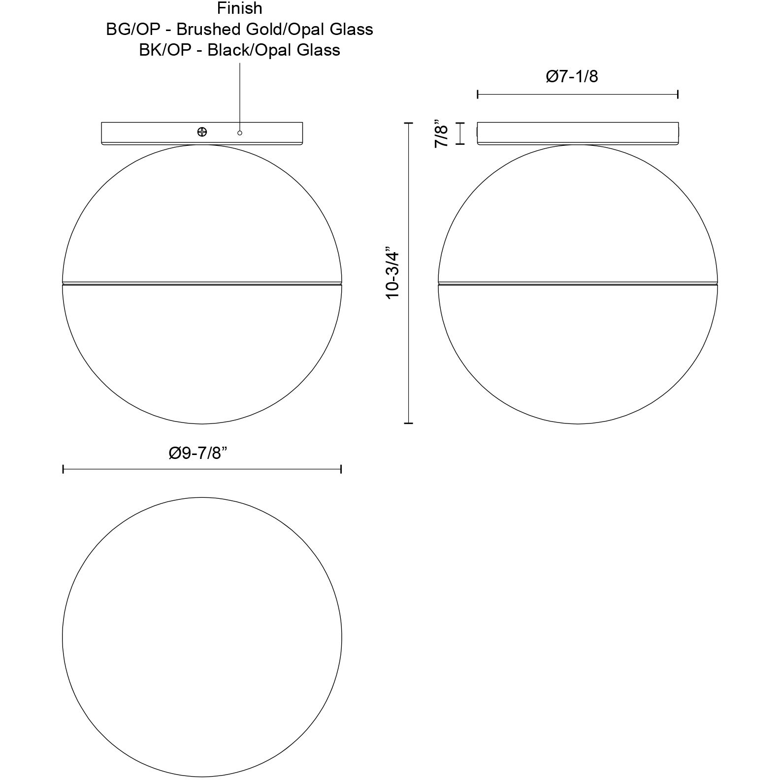 Monae 1 Light 9.88 inch Black/Opal Glass Flush Mount Ceiling Light