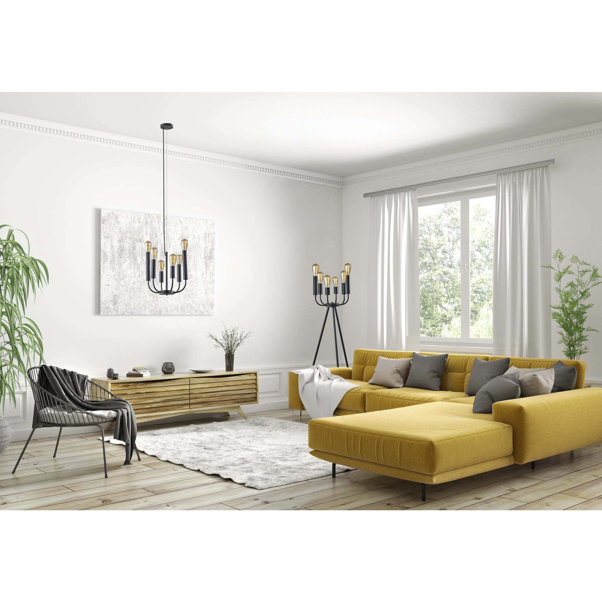 Rory 55 inch 240.00 watt Black Floor Lamp Portable Light