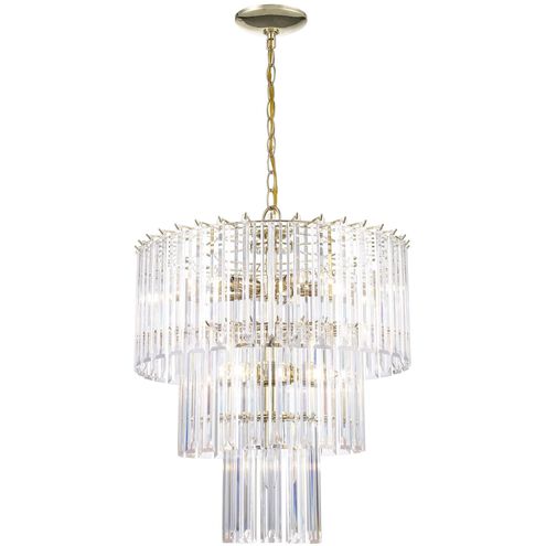 Tranquility 9 Light 20 inch Polished Brass Pendant Ceiling Light in Clear Beveled Acrylic tapers