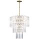 Tranquility 9 Light 20 inch Polished Brass Pendant Ceiling Light in Clear Beveled Acrylic tapers