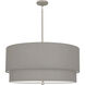 Decker 3 Light 30 inch Polished Nickel Pendant Ceiling Light in Smoke Gray