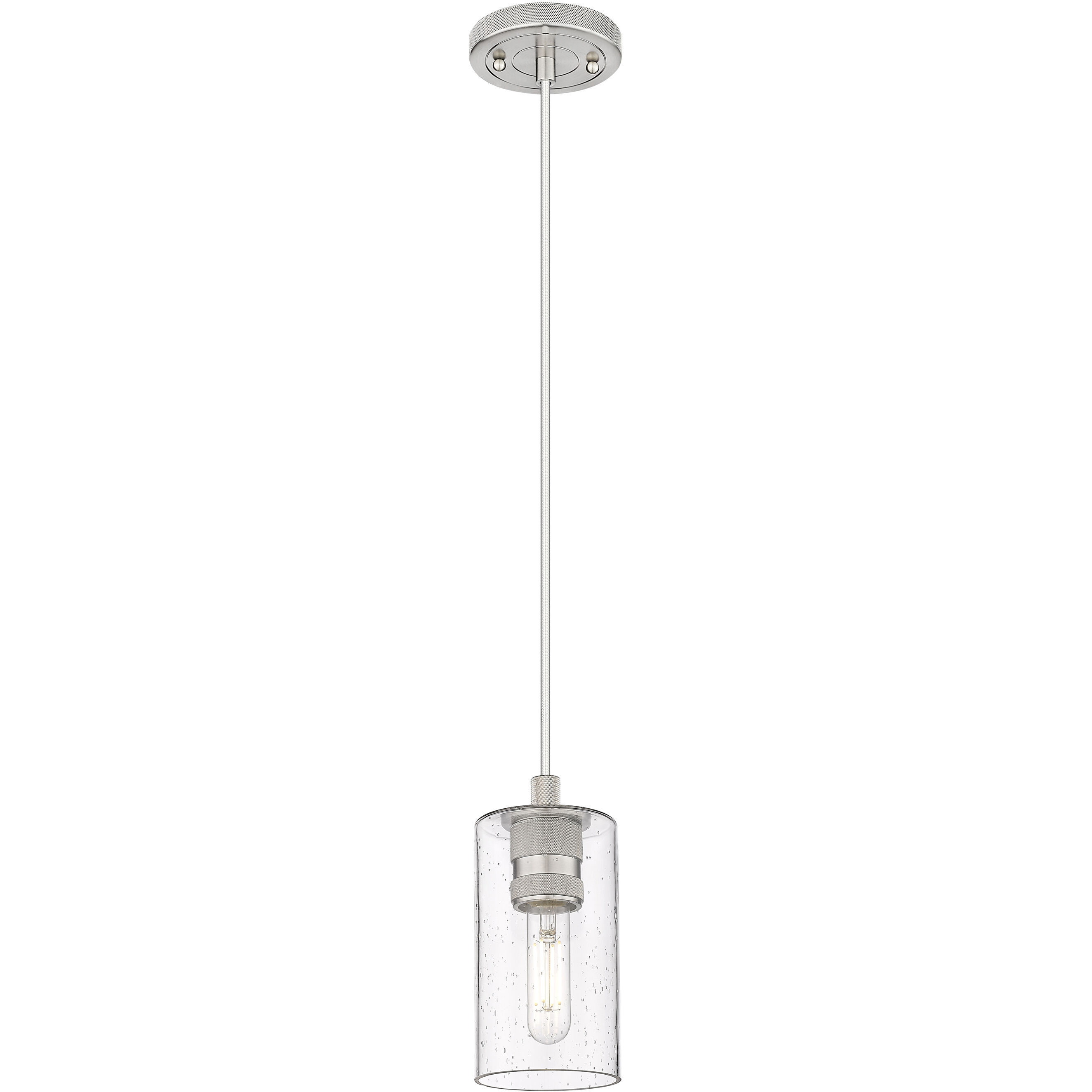 Downtown Urban Crown Point 1 Light 3.88 inch Satin Nickel Pendant Ceiling Light in Seedy