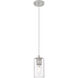 Downtown Urban Crown Point 1 Light 3.88 inch Satin Nickel Pendant Ceiling Light in Seedy