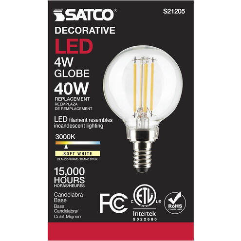 Lumos LED Candelabra Candelabra 4.00 watt 3000K LED Filament
