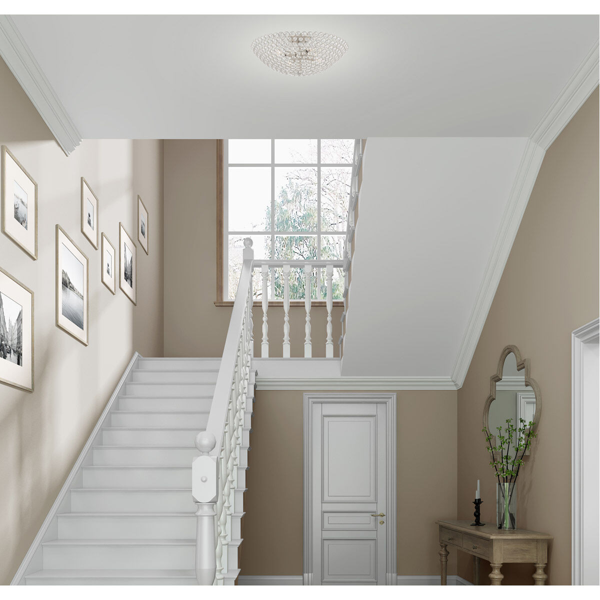 Cassandra 4 Light 20 inch Brushed Nickel Semi-Flush Mount Ceiling Light