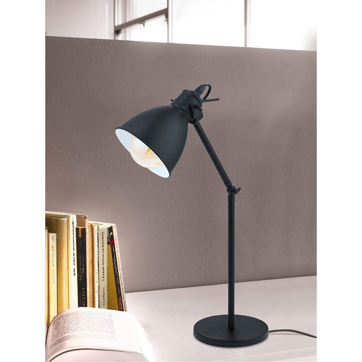 Priddy 17 inch 40.00 watt Black Desk Lamp Portable Light