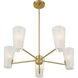 Mid-Century Modern 5 Light 30 inch Natural Brass Chandelier Ceiling Light