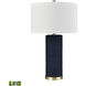 Sherman 27.5 inch 9.00 watt Navy with Antique Brass Table Lamp Portable Light