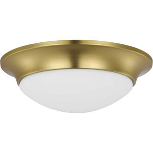 Etched Glass Close-to-Ceiling 1 Light 11.5 inch Satin Brass Flush Mount Ceiling Light