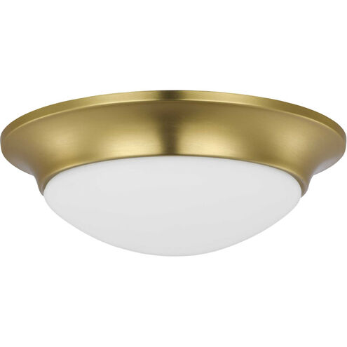 Etched Glass Close-to-Ceiling 1 Light 11.5 inch Satin Brass Flush Mount Ceiling Light