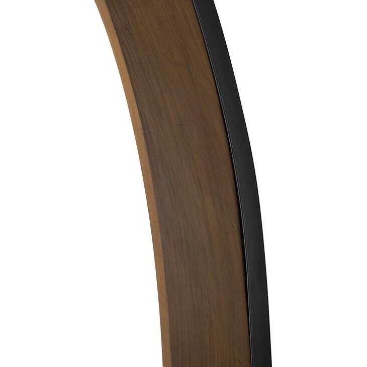 Vaulted 86 inch 100.00 watt Weathered Brass and Walnut with Black Arc Floor Lamp Portable Light