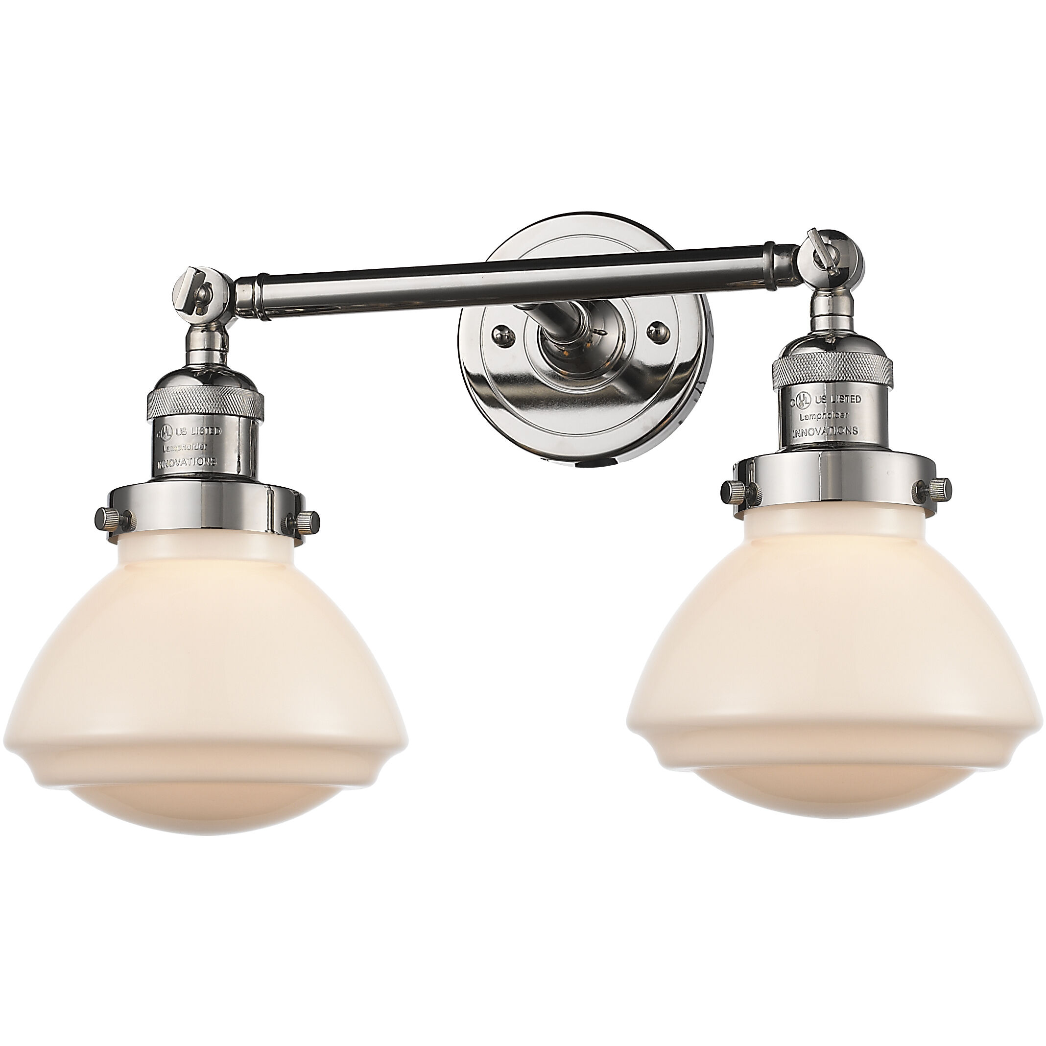Franklin Restoration Olean LED 17 inch Polished Nickel Bath Vanity Light Wall Light in Matte White Glass, Franklin Restoration